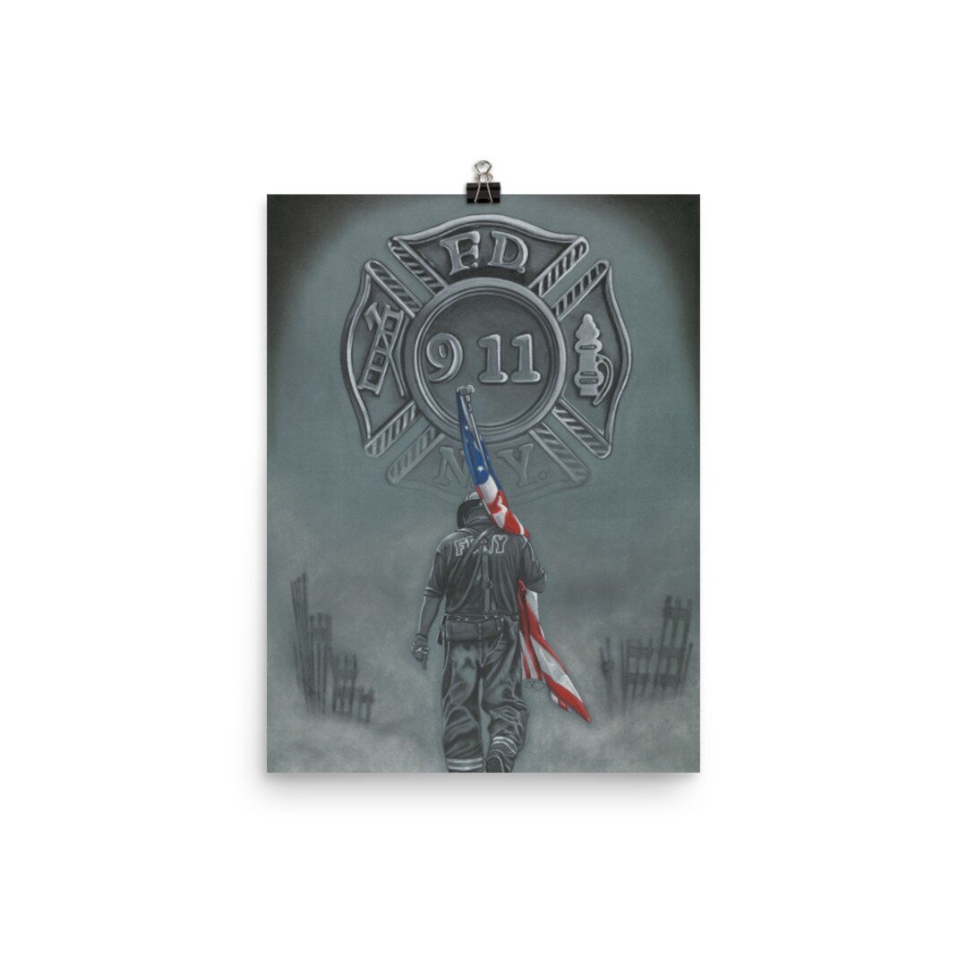 9/11 New York Firefighter September 11th Never Forget American Flag ...
