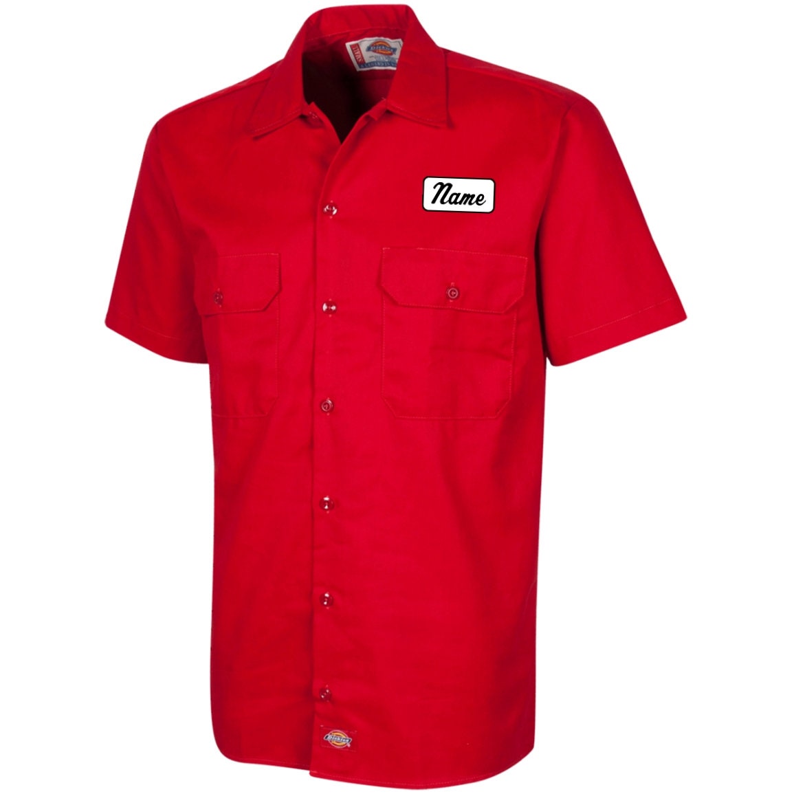 Custom Embroidered Name Tag Men's Short Sleeve Workshirt - Etsy