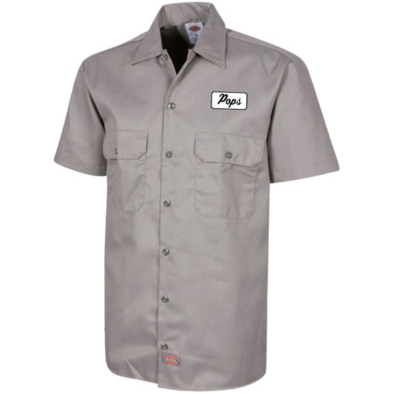 DICKIES Mens CUSTOM SCRIPT Short Sleeve Work Shirt Classic Workwear Uniform  S-5X