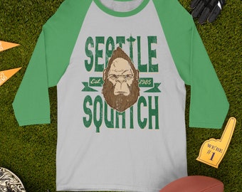 Retro Bigfoot Social Distancing Hide Seek Champ Seattle Cadeau Raglan Jersey