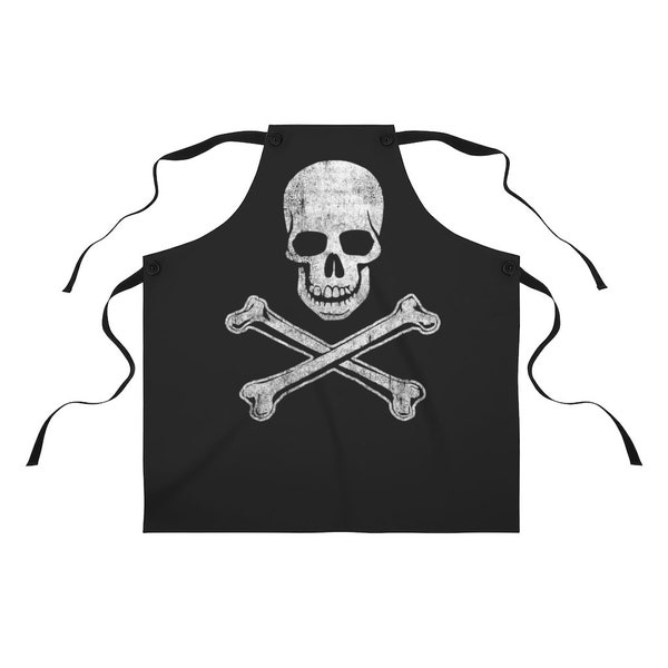 Pirate Jolly Roger Skull and Cross Bones BBQ cooking Apron