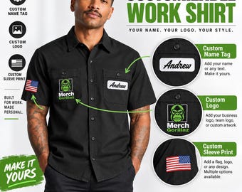 Werkshirt met naamplaatje, gepersonaliseerd monteurshemd