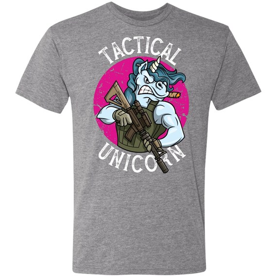 Funny Tactical Unicorn Triblend T-shirt 