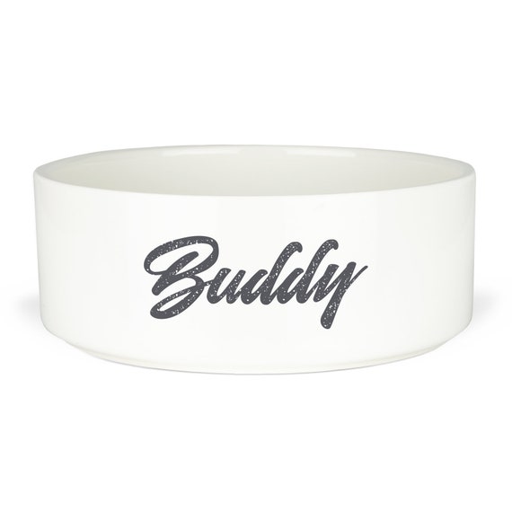 plain white dog bowl