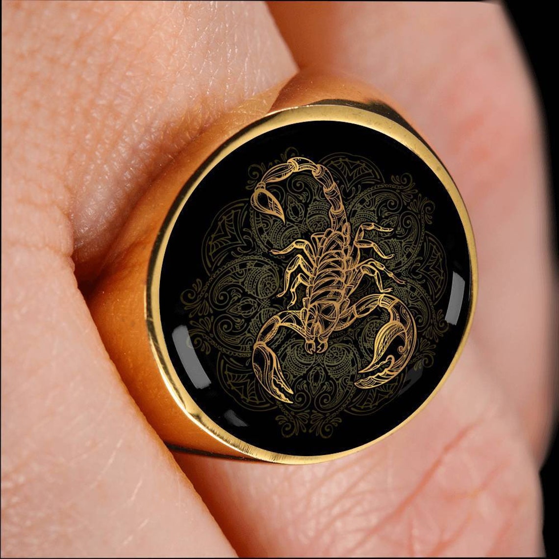 Bague du zodiaque Scorpion luxe personnalisé Horoscope Etsy