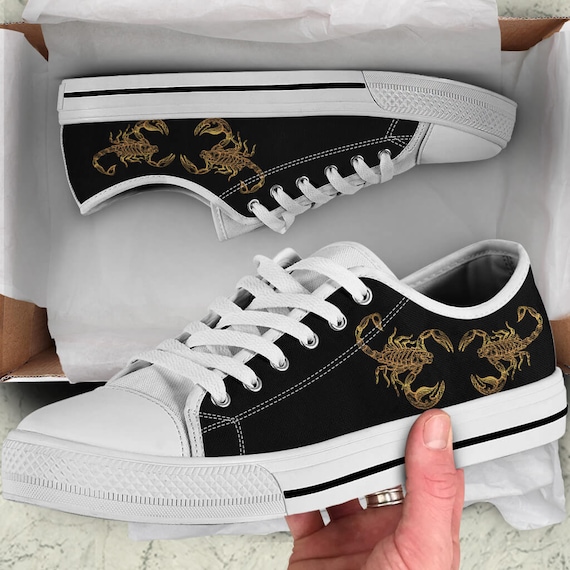Skorpion Sternzeichen Männer und Frauen Schuhe, Scorpion Schuhe Kunst, schwarz und weiß Skorpion oben Halbschuhe, Grafik Design, kundenspezifische Skorpion Sternzeichen Männer und Frauen Schuhe, Scorpion Schuhe Kunst, schwarz und weiß Skorpion oben Halbschuhe, Grafik Design, kundenspezifische