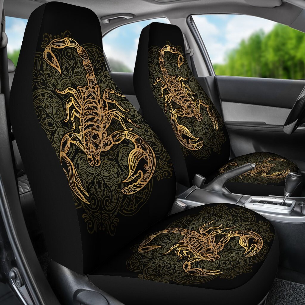Scorpion scorpio Car Seat Covers, Scorpion Lover Front Car Cover Gift, Custom  Car Seats, Pair of Covers, Scorpio Car Seat Print Set 