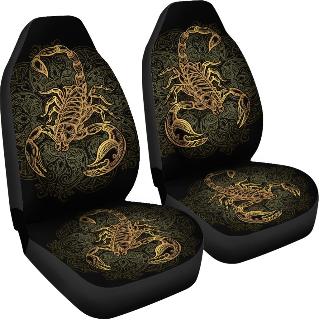 Scorpion scorpio Car Seat Covers, Scorpion Lover Front Car Cover Gift, Custom Car Seats, Pair of