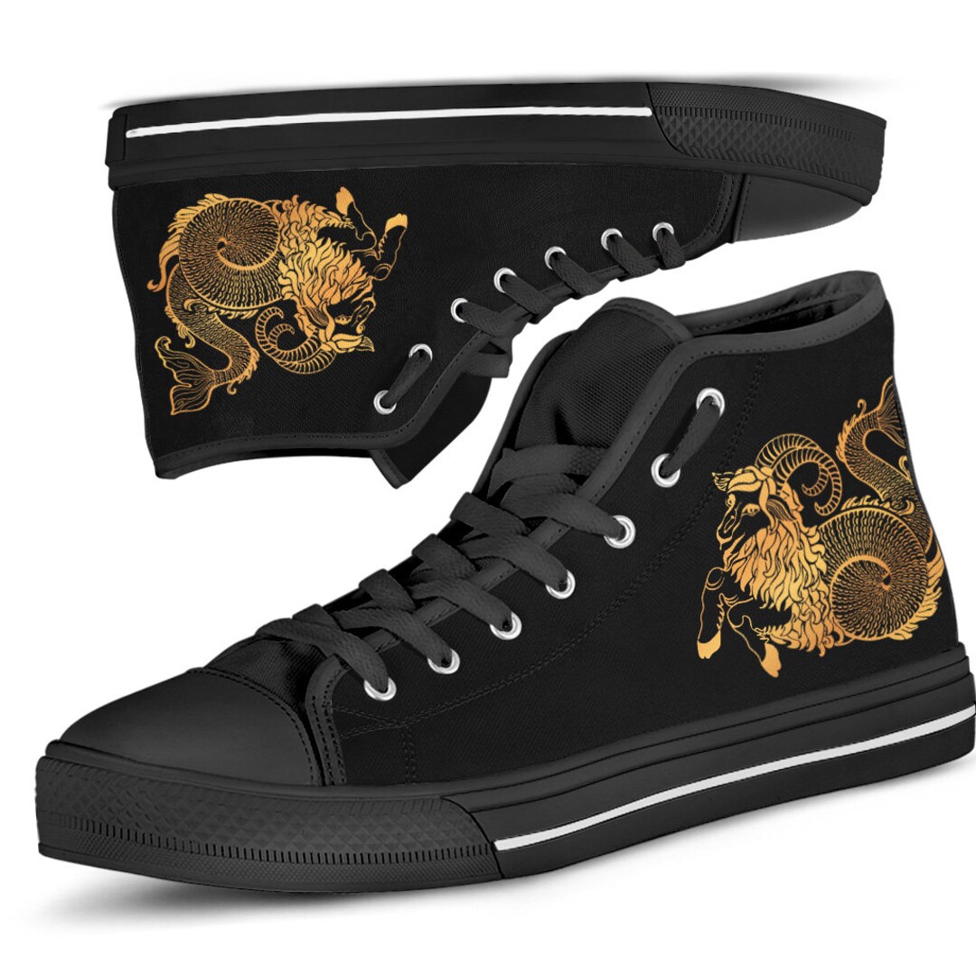 Capricorn Astrology Gothic Witch Men's Slip On Sneakers