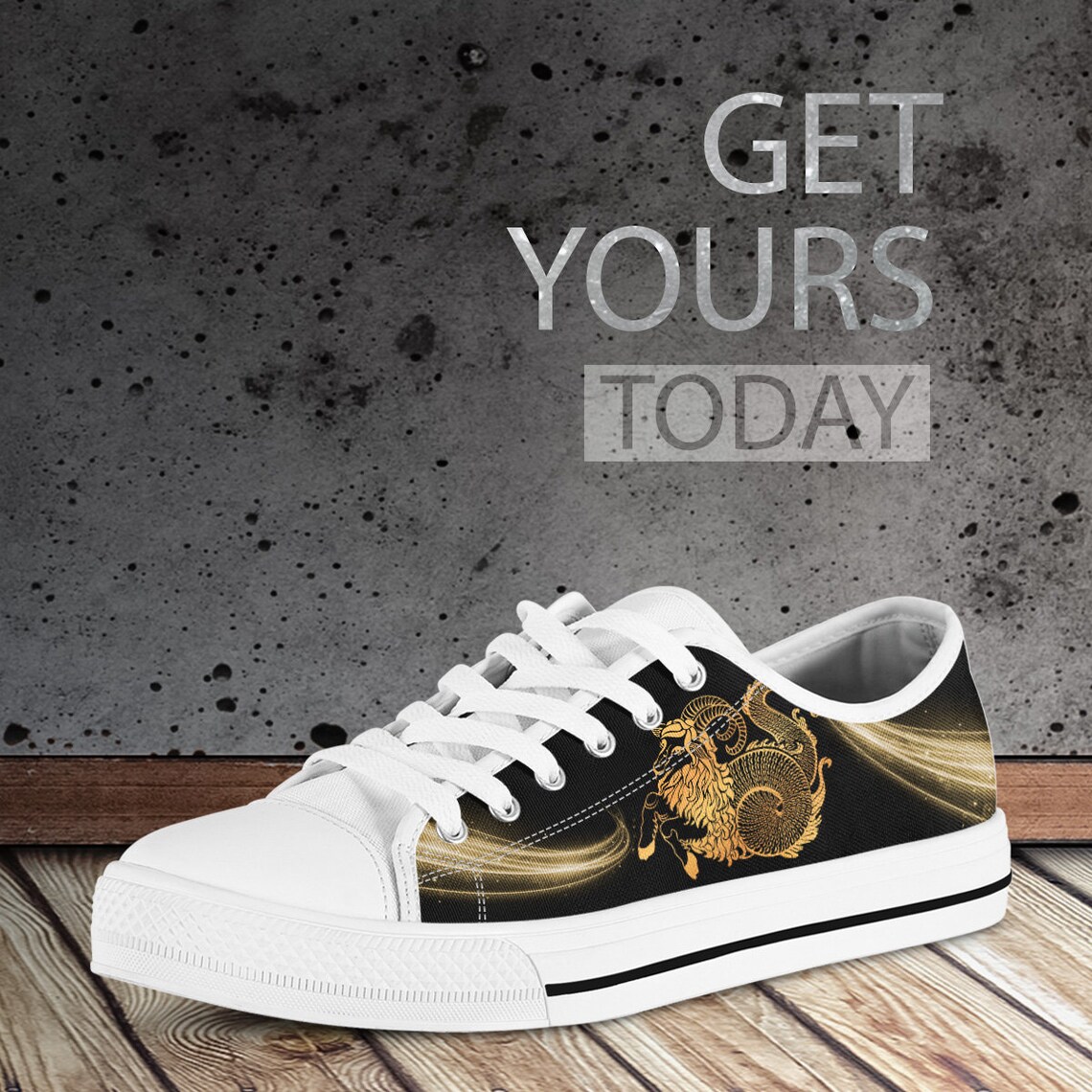Capricorn Astrology Magic Witch Men's Low Top Shoes