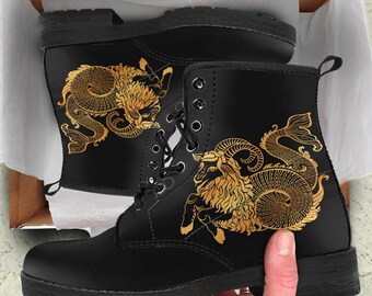 Capricornio Botas Zodiac Botines Capricorn zapatos arte | Etsy México