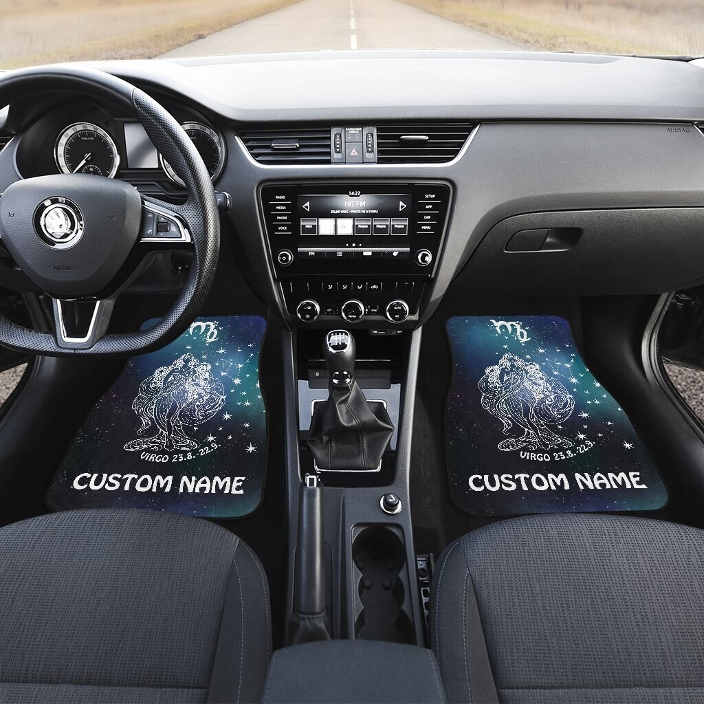 Personalized Virgo Zodiac Star Sign Front And Back Car Mats, Virgo Car Floor Mats Set, Custom Full Car Mat Set, Car Floor Accessories
