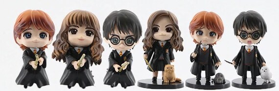 Harry Potter Cake Topper Figurine Set Q Posket 6pc Etsy
