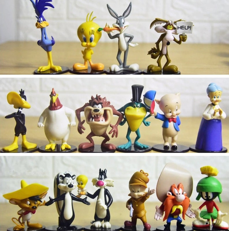 Looney Tunes cake toppers/figurine set 16pc | Etsy