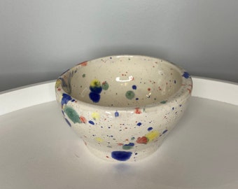 Rainbow explosion ceramic bowl