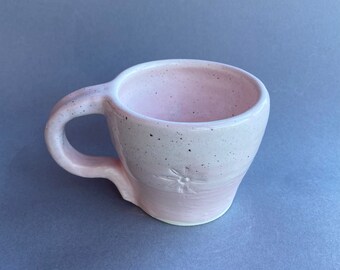 Handmade pastel pink ceramic mug