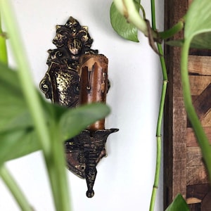 Vintage Wall Sconce - Tarnished Metal Wall Sconce - Vintage Decorative Light Fixture - Unique Gift Idea