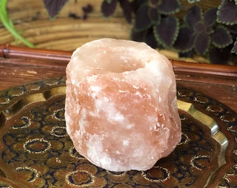 Pink Himalayan Salt Lamp - Pink Salt Candle Holder - Healing Pink Salt Lamp - Unique Gift Idea