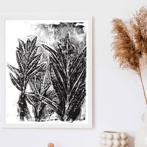 Butterfly Bush Monoprint by Kate Yarter - Hand Pressed Botanical Monoprint Art Printed on Beautiful Linen Paper - 5x7 8x10 11x14