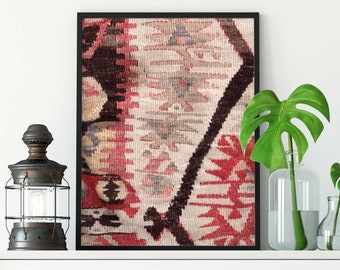 Vintage Handwoven Tapestry Art Print - Beautiful Vintage Indian Tapestry Printed on Linen Paper - 5x7 8x10 11x14 - Bohemian Wall Decor