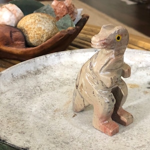 Soapstone T-rex Carving - Peruvian Carved Soapstone Tyrannosaurus