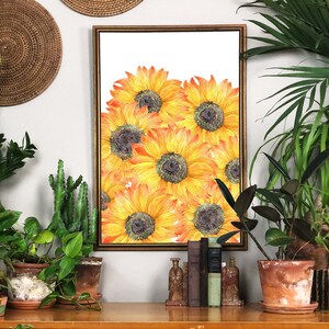 Hand Painted Sunflowers, Beautifully Printed Sunflower Painting, Sunflower Wall Art, Unique Decor and Gifts