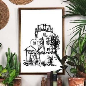 Spanish Casa Art Print Hand Painted Spanish Style Casita Printed on High Quality Matte 5x7 8x10 11x14 16x20 image 1