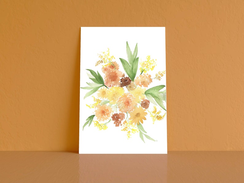 Watercolor Flower Bouquet Art Print - Hand Painted Flower Bouquet ...