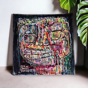 12x12" Neo Expressionist Painting by Dylan Yarter - Mixed Media on Paper Original Painting - Modern Art - Unique Wall Decor