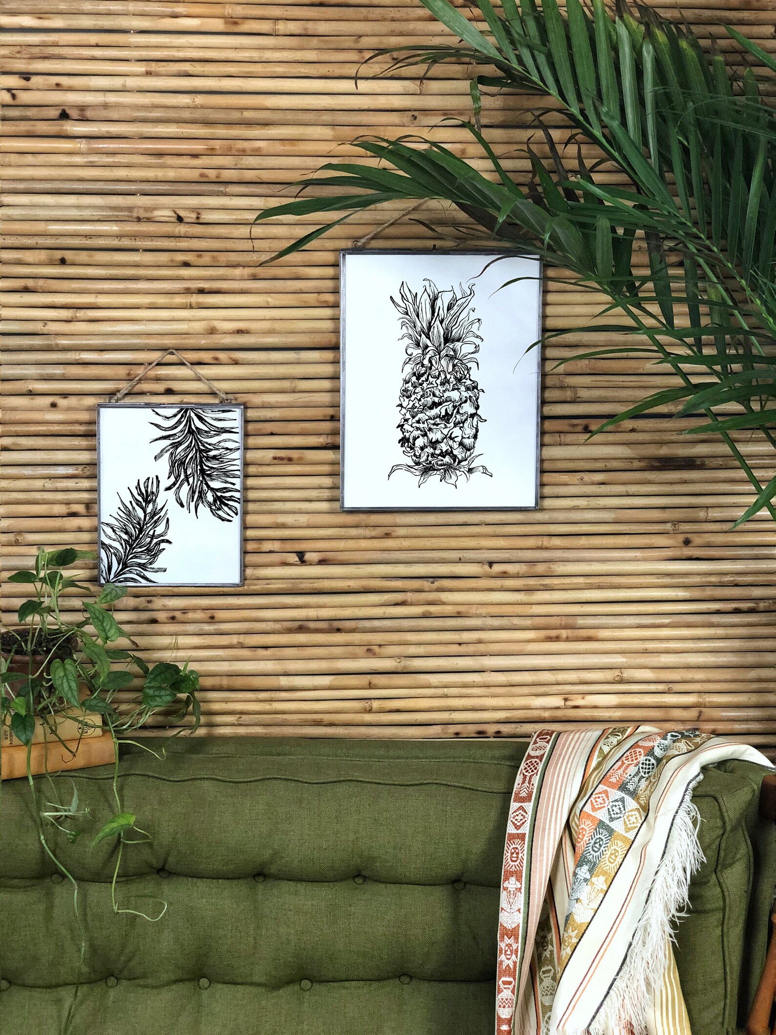 Jungle Wall Art Jungle Art Print Tropical Print Black Etsy