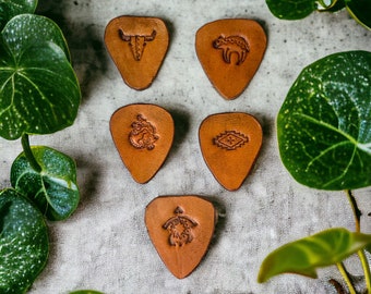 Handmade Leather Ukulele Picks - Genuine Leather Picks for Nylon Strings - One of a Kind Handmade Pick - Unique Gift - Sustainably Made