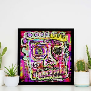 Neo Expressionist Digital Portrait Painting by Dylan Yarter - Digital Painting Square Art Print - Modern Wall Art