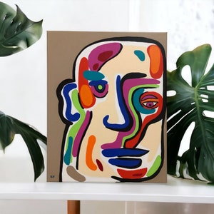 CELLULAR by Dylan Yarter - 16x20 Expressionist Portrait Painting - Original Acrylic on Canvas Painting
