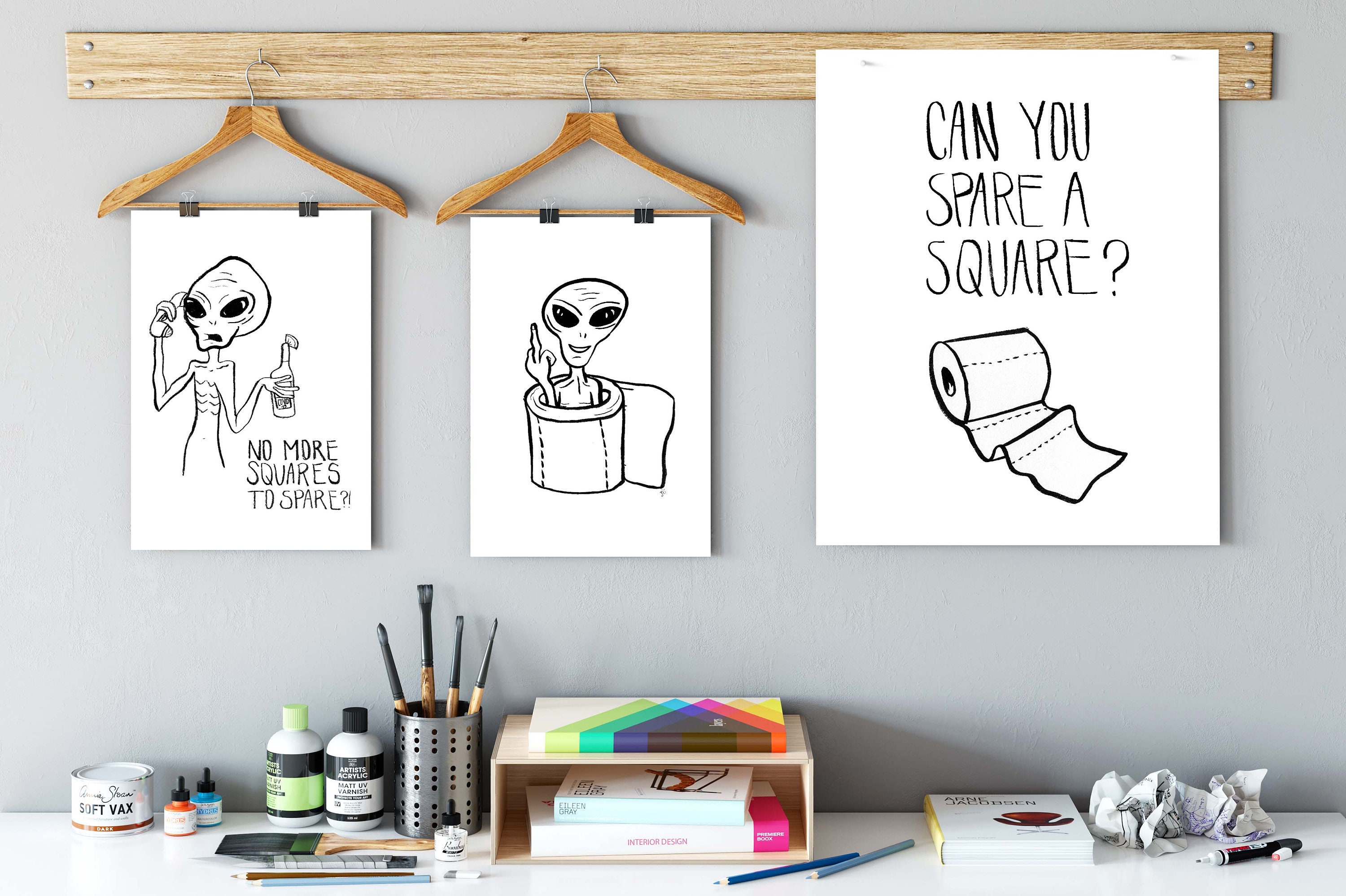 Handbebildertes Lustiges Toilettenpapier Can You Spare A | Etsy