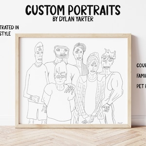 CUSTOM PORTRAIT - Bizarre Beasts  Family Portrait Art - Digital Custom Portrait - Custom Portrait Art Print - 5x7 8x10 11x14 Unique Gift