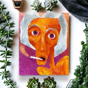 16x20 Expressionist Impasto Portrait Painting by Kate Yarter - Impasto Acrylic Painting on Stretched Canvas- Unique Wall Art