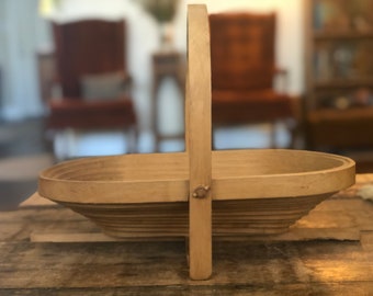 Vintage Handmade Collapsible Basket - Beautifully Crafted Wooden Decorative Basket Bowl - Unique Vintage Decor - Gift Idea