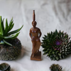 Vintage Dancing Woman Figurine from the Yucatan -  Hand Carved Wooden Figurine - Unique Mexican Folk Art