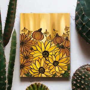 11x14 Texas Wildflowers Painting by Kate Yarter - Original Acrylic Flower Painting on  Stretched Canvas