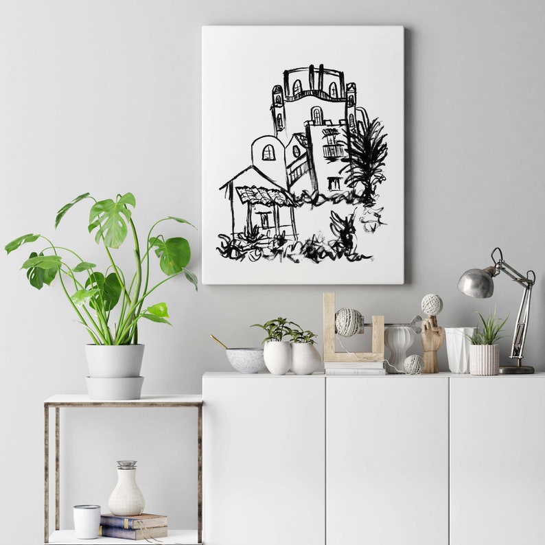 Spanish Casa Art Print Hand Painted Spanish Style Casita Printed on High Quality Matte 5x7 8x10 11x14 16x20 image 4