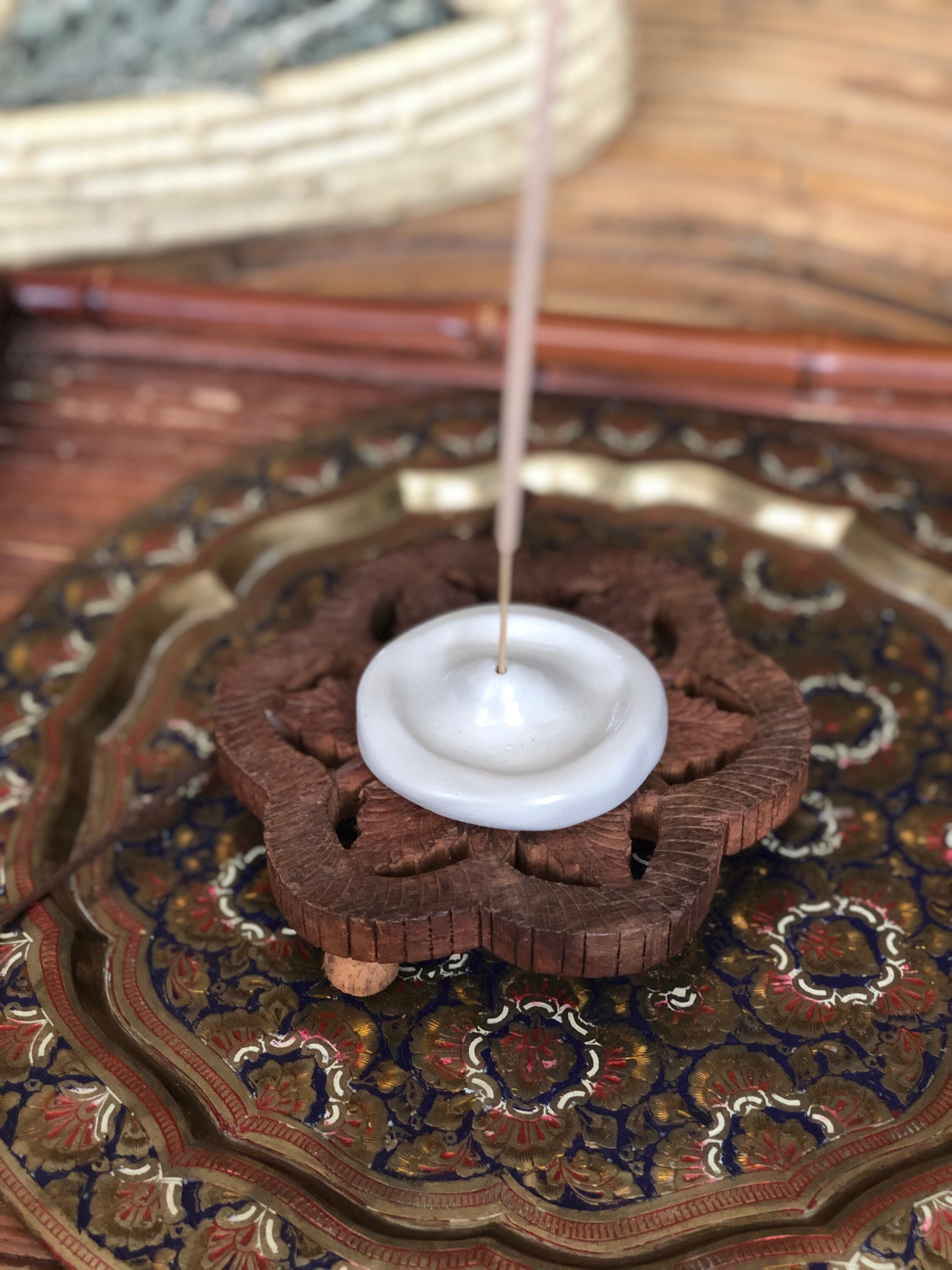 Handmade Clay Incense Holder Unique Off White Incense Holder Etsy
