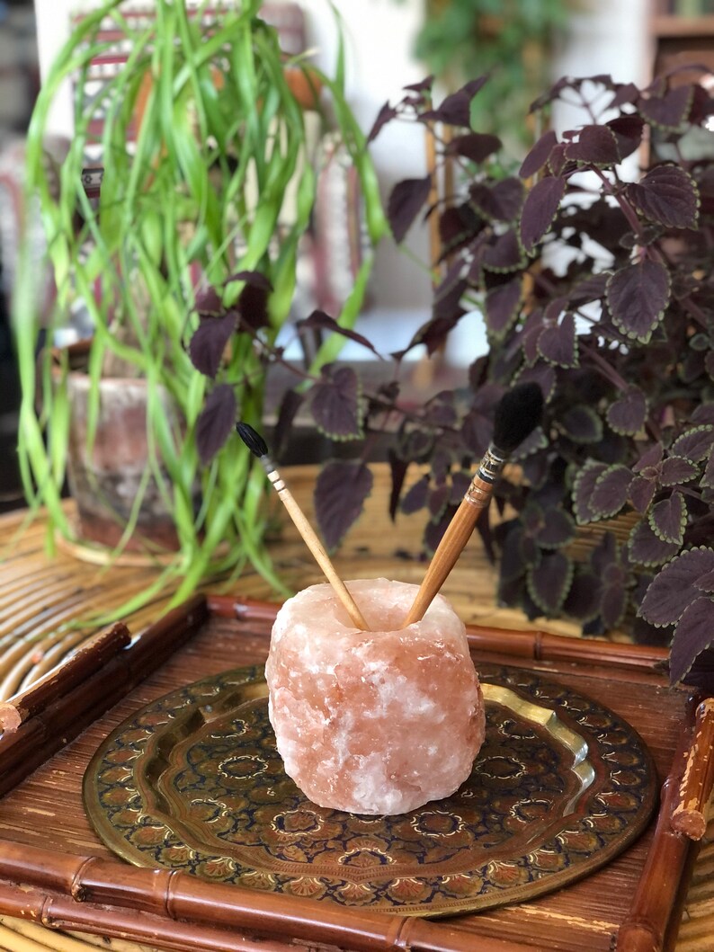 Pink Himalayan Salt Lamp Pink Salt Candle Holder Healing Etsy