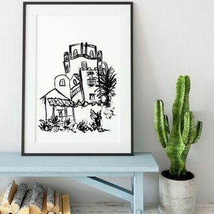 Spanish Casa Art Print Hand Painted Spanish Style Casita Printed on High Quality Matte 5x7 8x10 11x14 16x20 image 5