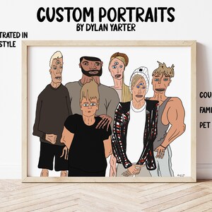 CUSTOM PORTRAIT - Bizarre Beasts  Family Portrait Art -Custom CARTOON Portrait - Custom Portrait Art Print - Digital Custom Painting