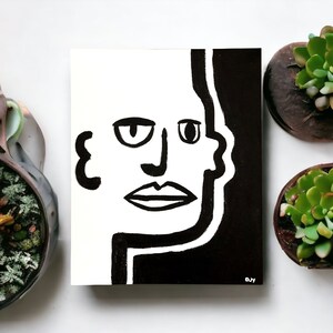 8x10&quot; Expressionist Portrait Painting by Dylan Yarter - Original Acrylic Painting on Canvas Board - Unique Wall Art