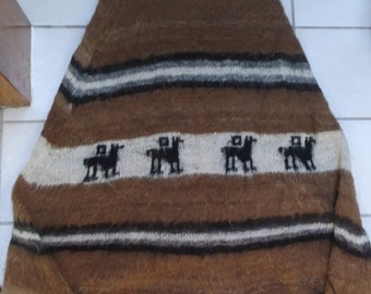 Vintage Alpaca handwoven shawl,throw over, tunic, sweater M-L A wonder!