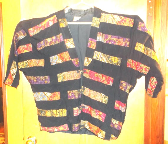 Vintage Nativewear Designs funky patchwork Blazer… - image 1