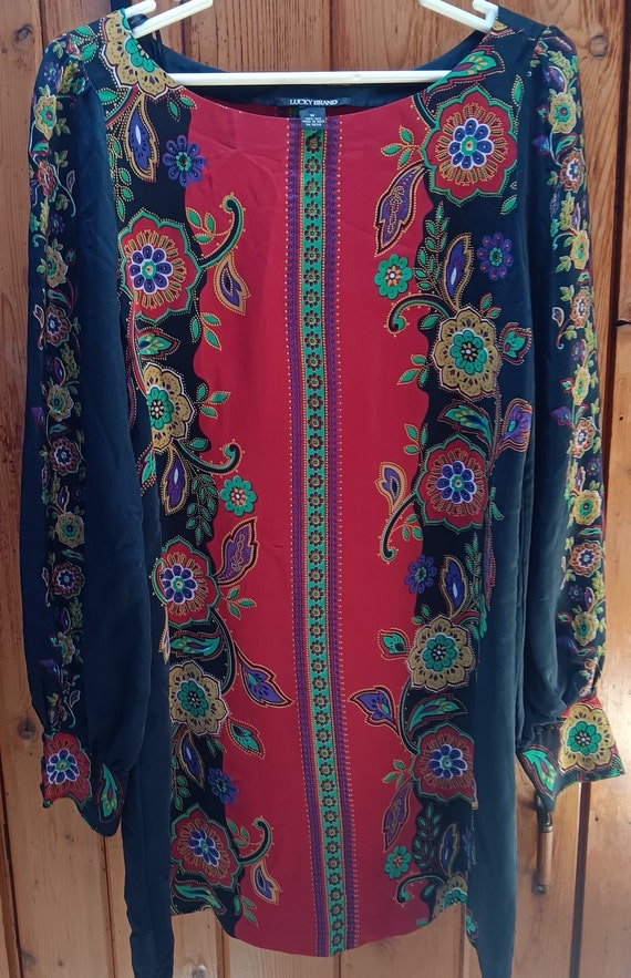 Colorful sheath dress Lucky Brand NWOT 100% Silk R