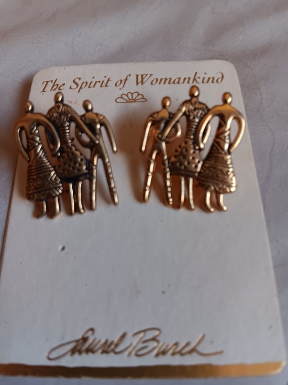 Laurel Burch Womankind earrings like new (3 women… - image 1