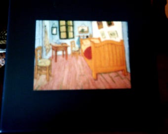 Vintage enamel framed Van Gogh Bedroom in Aries Giclee